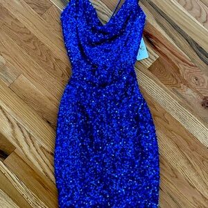 NWT Windsor Sequin Mini Dress Royal Blue Size S ~ Gorgeous Formal/Semi Dress